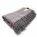 100% Wool Blanket/Throw/Rug Grey with Red Windowpane Overcheck